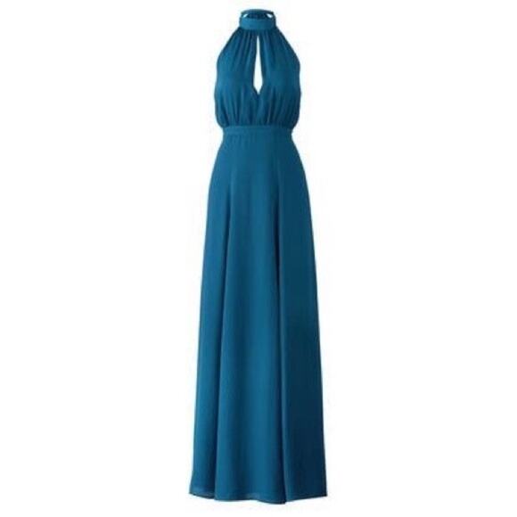 YUMI KIM Keyhole Halter Starlet Backless High Slit Maxi Cocktail Gown NWT - Picture 1 of 11